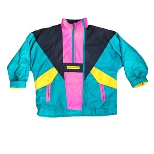 Vintage 80's colourblock winter coat